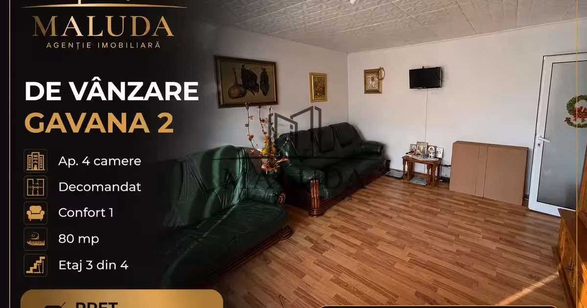 Apartament de vânzare cu 4 camere, mobilat în zona Găvana 2, Pitești
