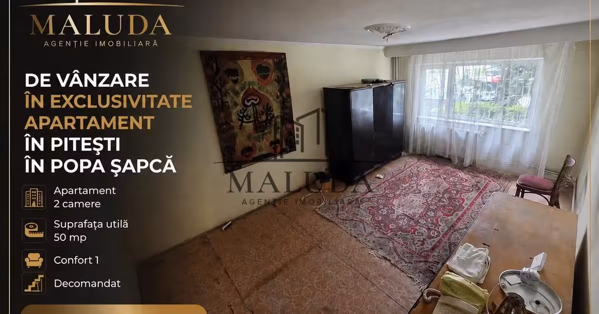 Apartament de vânzare cu 2 camere în zona Popa Șapcă, Pitești