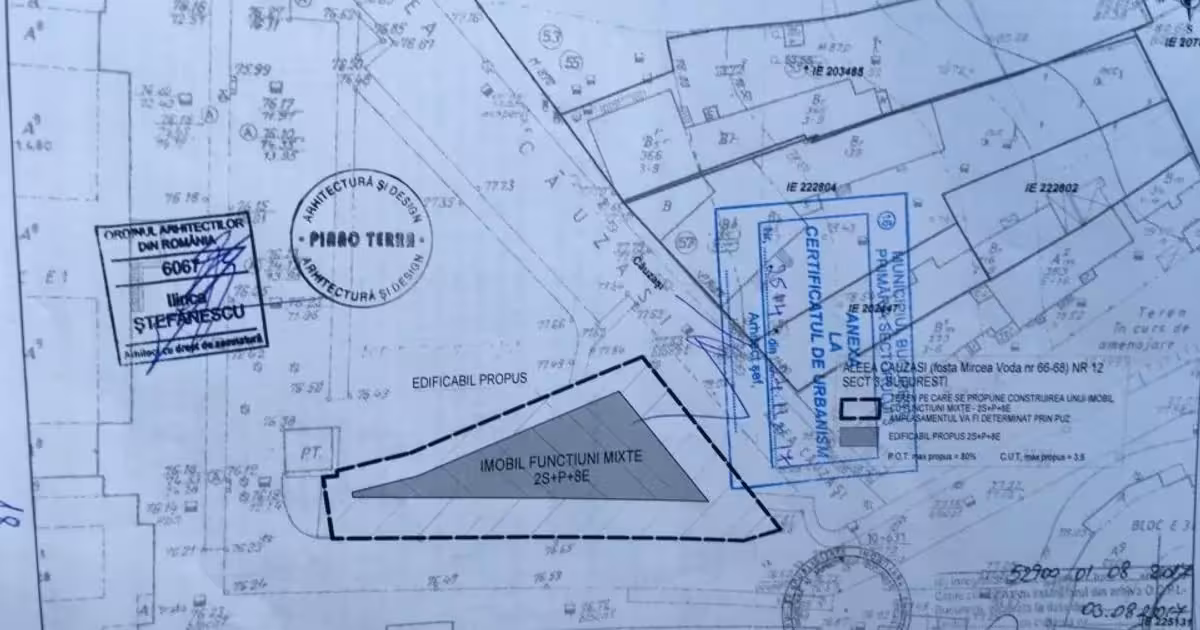 Teren Construcții intravilan de vânzare de 816 mp, în zona Unirii, Sector 3