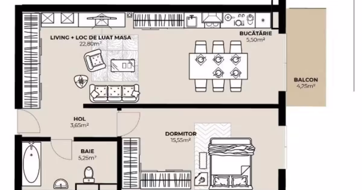 Apartament de vânzare cu 2 camere în zona Mărăști, Cluj-Napoca