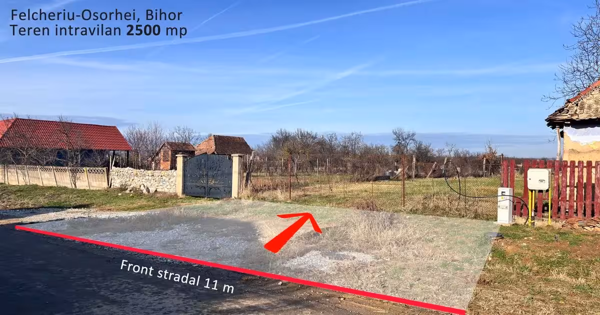 Teren Construcții intravilan de vânzare de 2500 mp, în Felcheriu