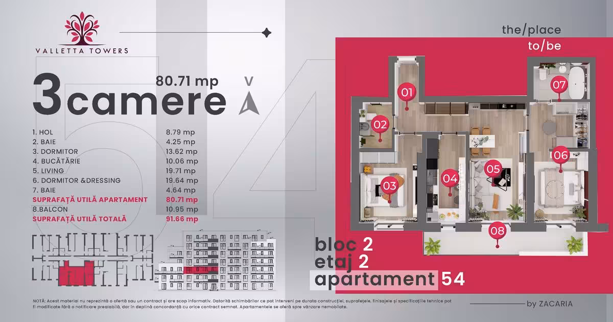 Apartament de vânzare cu 3 camere în zona Central, Craiova