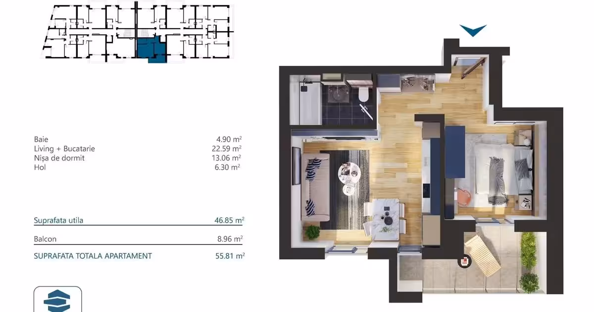 Apartament de vânzare cu 2 camere în zona Torontalului, Timișoara