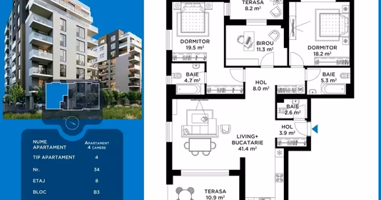 Apartament Bucureștii Noi
