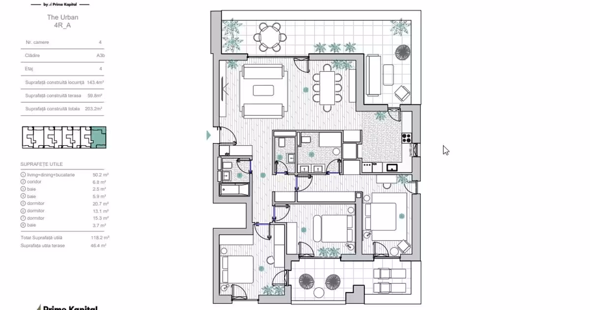 Penthouse de vânzare cu 4 camere în zona Pipera, Sector 1
