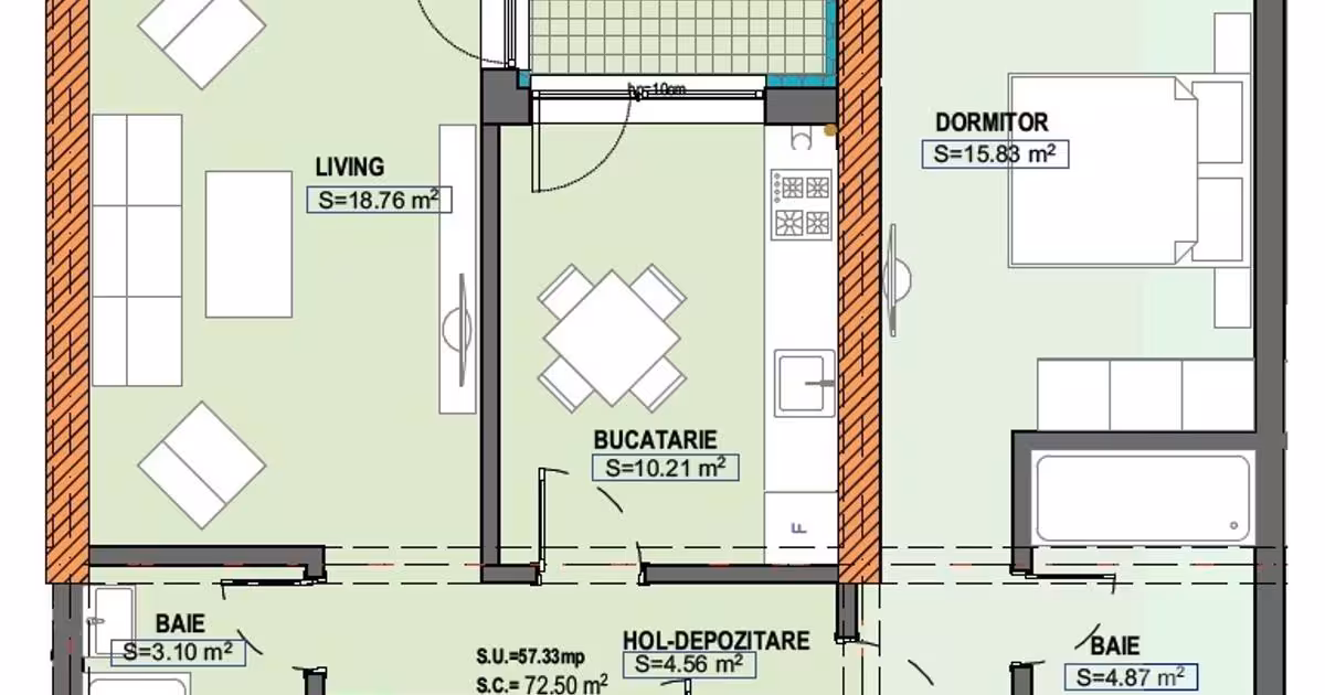Apartament de vânzare cu 2 camere în zona Tomis Nord, Constanța