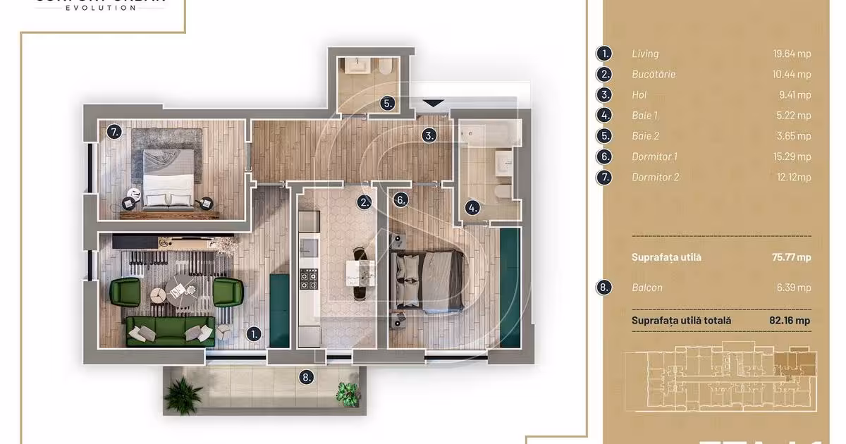 Apartament de vânzare cu 3 camere în zona Rahova, Sector 5