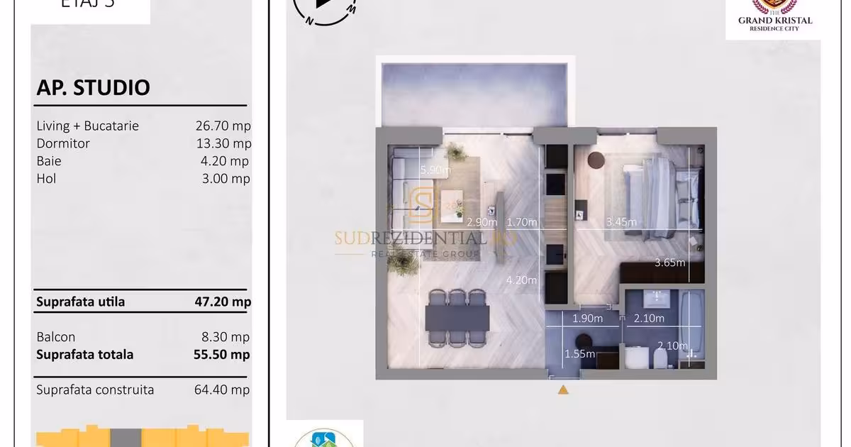 Apartament de vânzare cu 2 camere în zona Metalurgiei, Sector 4