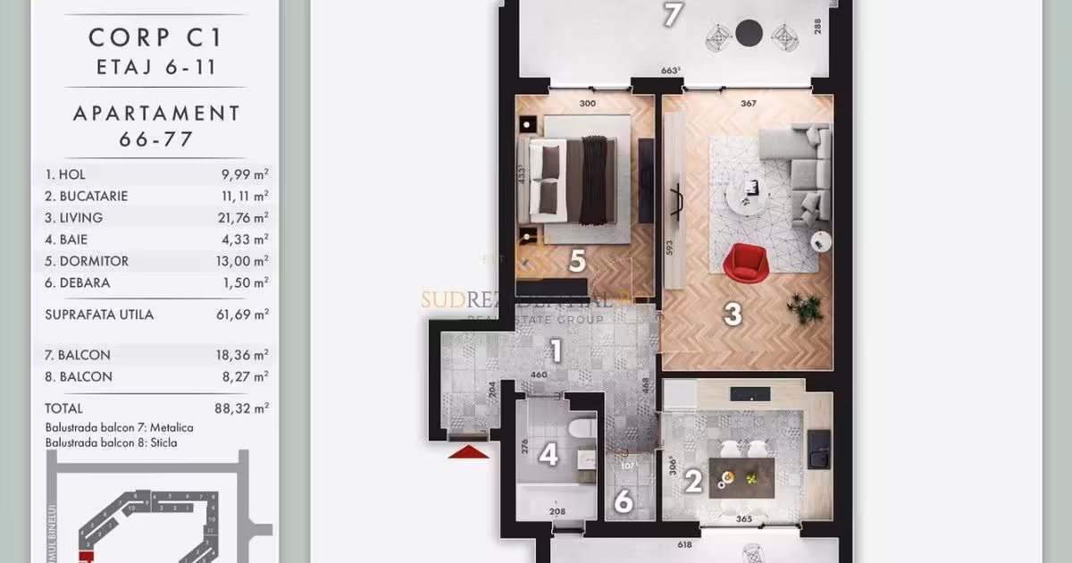 Apartament de vânzare cu 2 camere în zona Metalurgiei, Sector 4