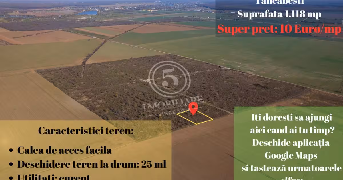 Teren Construcții intravilan de vânzare de 1118 mp, în Periș