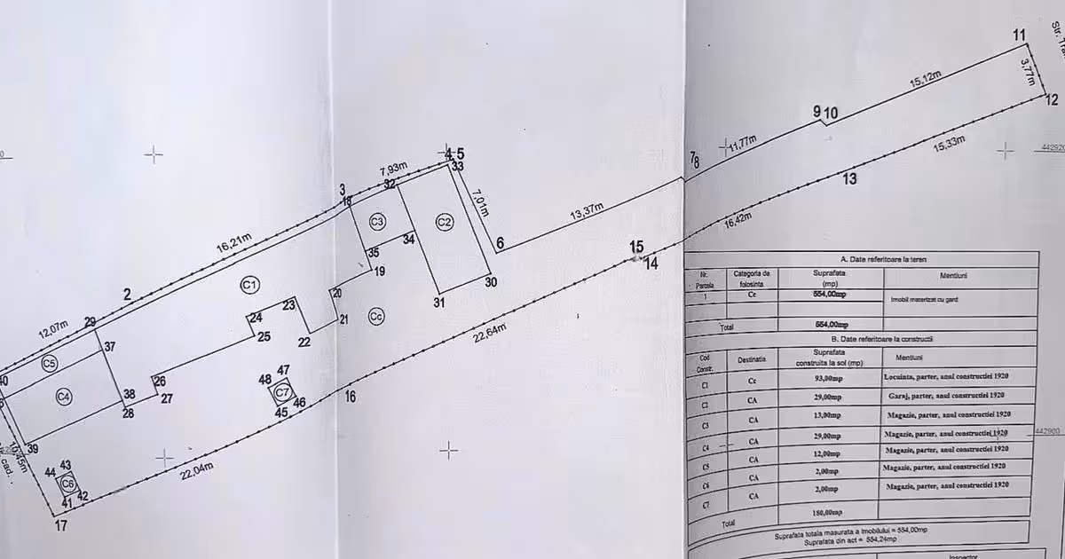 Teren Construcții intravilan de vânzare de 554 mp, în zona Piața Centrală, Galați