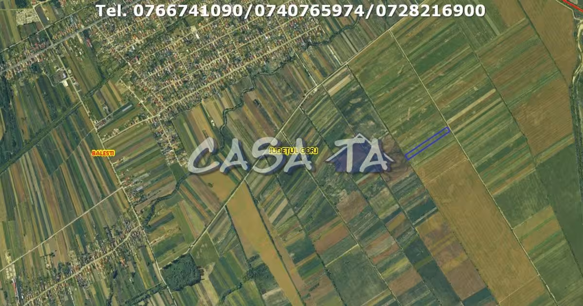 Teren agricol extravilan de vânzare de 10240 mp, în Bălești