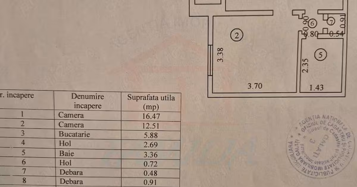 Apartament de vânzare cu 2 camere în zona Țiglina 2, Galați