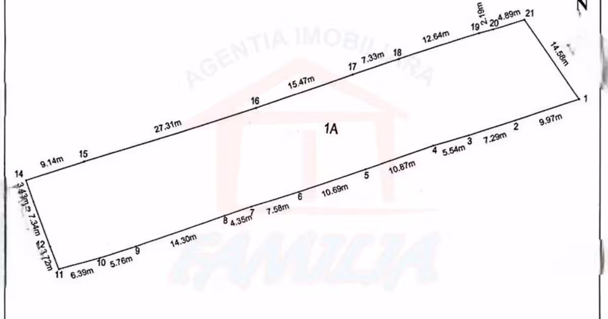Teren intravilan de vânzare de 1157 mp, în zona Exterior Nord, Galați