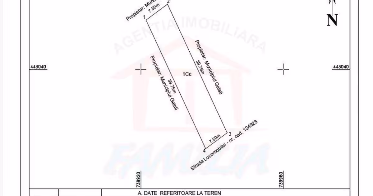 Teren Construcții intravilan de vânzare de 262 mp, în zona Gării, Galați