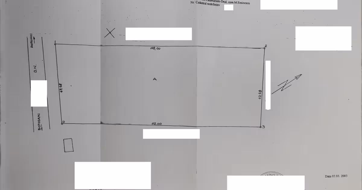 Teren Construcții intravilan de vânzare de 5000 mp, în zona Central, Botoșani