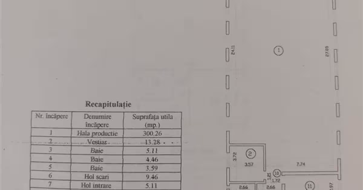 Spațiu industrial de vânzare de 600 mp, în zona Baza 3, Iași