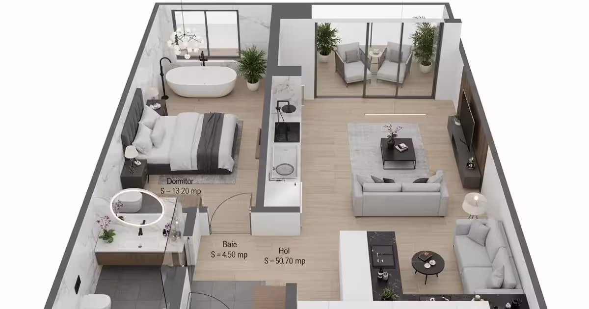Apartament de vânzare cu 2 camere în zona Exterior Nord, Ploiești