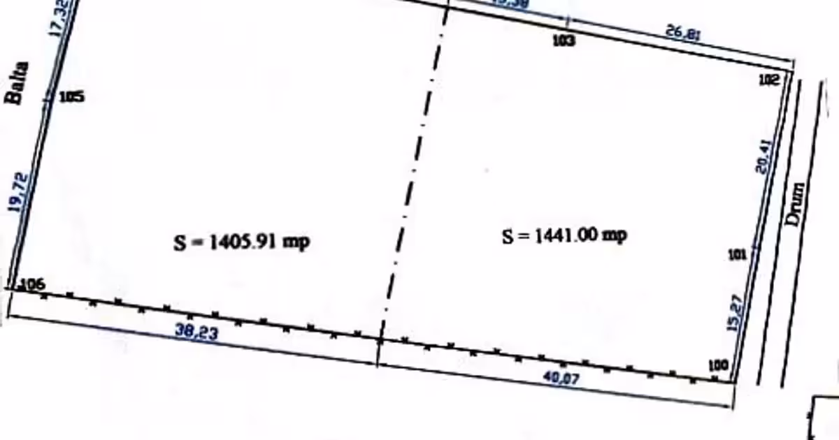 Teren Construcții intravilan de vânzare de 2847 mp, în Radu Vodă