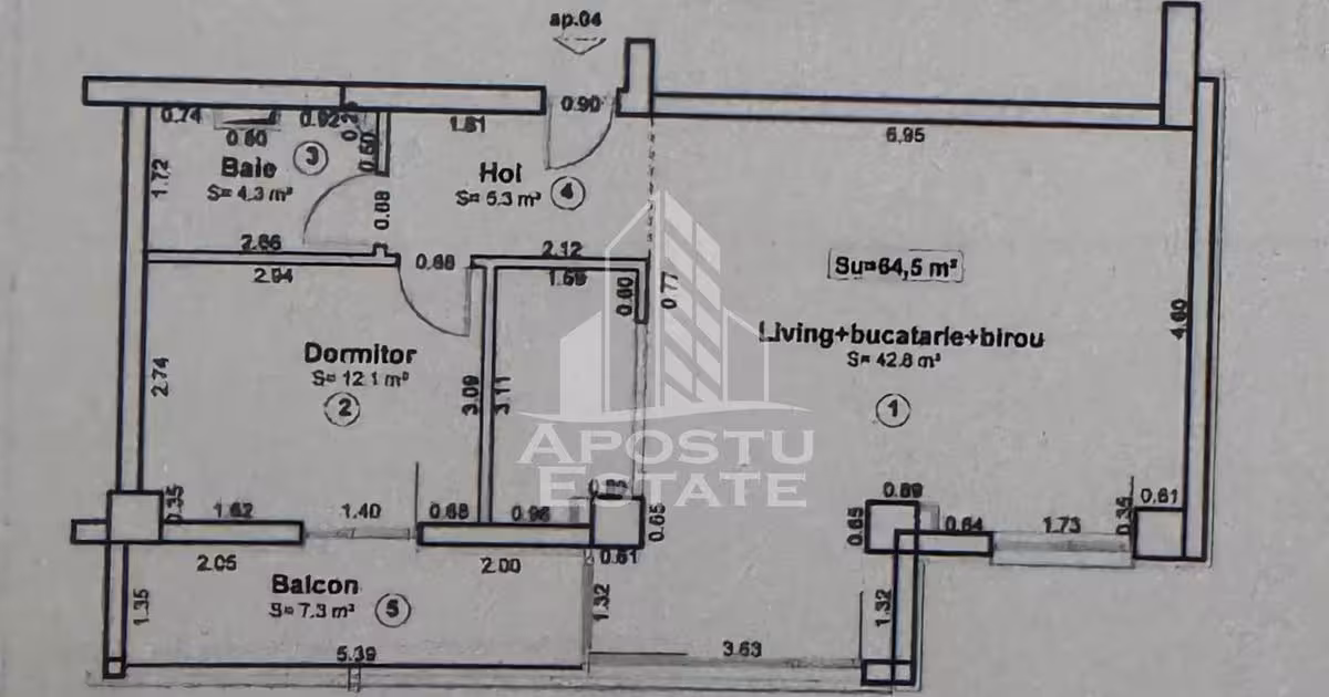 Apartament de vânzare cu 2 camere, mobilat în zona Aradului, Timișoara