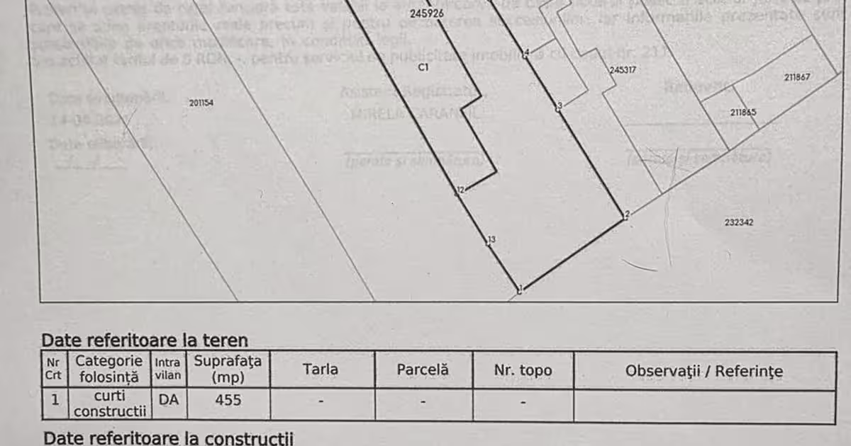 Teren Construcții intravilan de vânzare de 455 mp, în zona Andronache, Sector 2