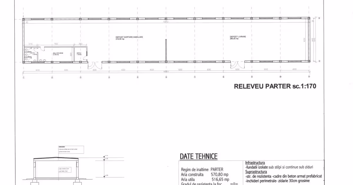 Spațiu industrial de vânzare 571 mp în Sântandrei