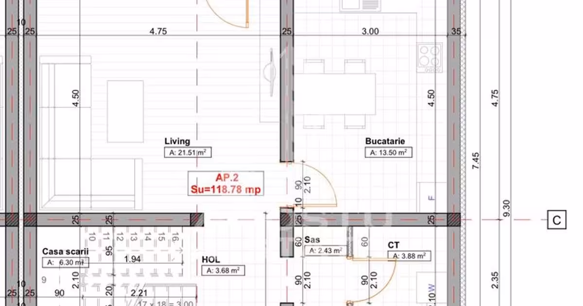 Duplex de vânzare cu 4 camere în Chișoda