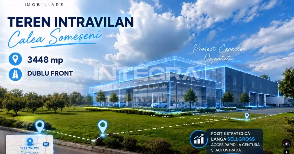 Teren Construcții intravilan de vânzare de 3448 mp, în zona Someșeni, Cluj-Napoca
