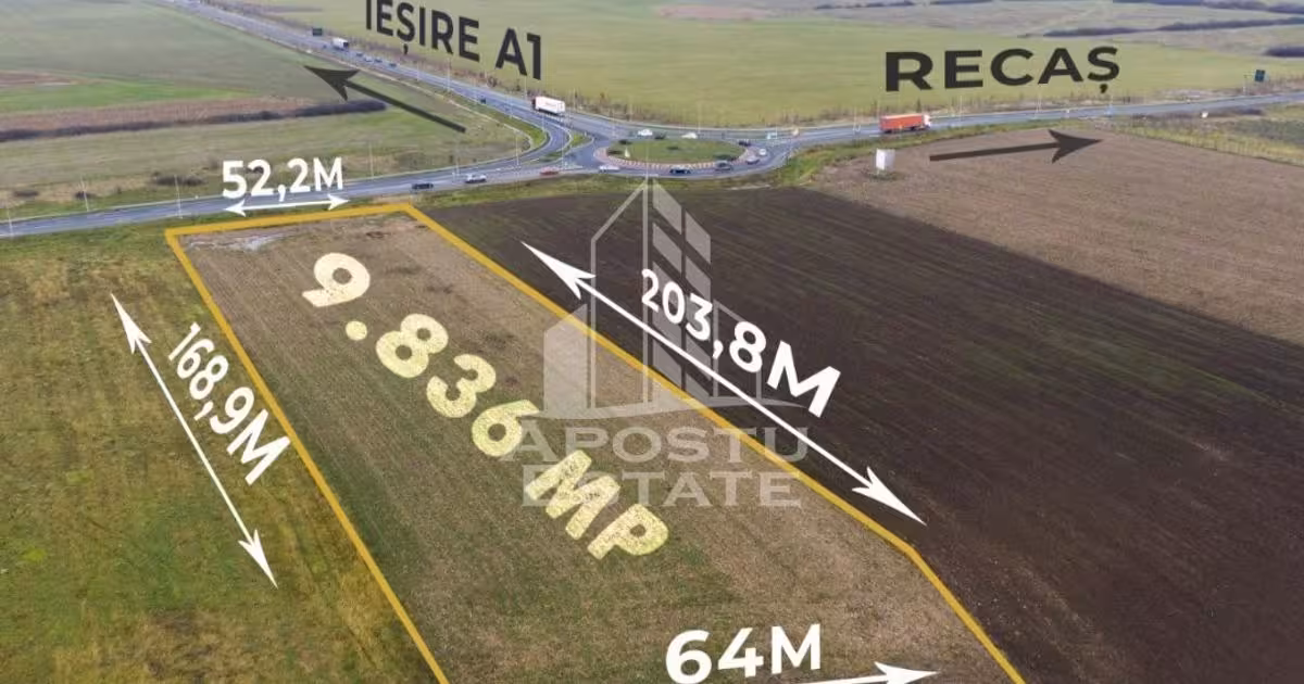 Teren agricol extravilan de vânzare de 9836 mp, în Remetea Mare