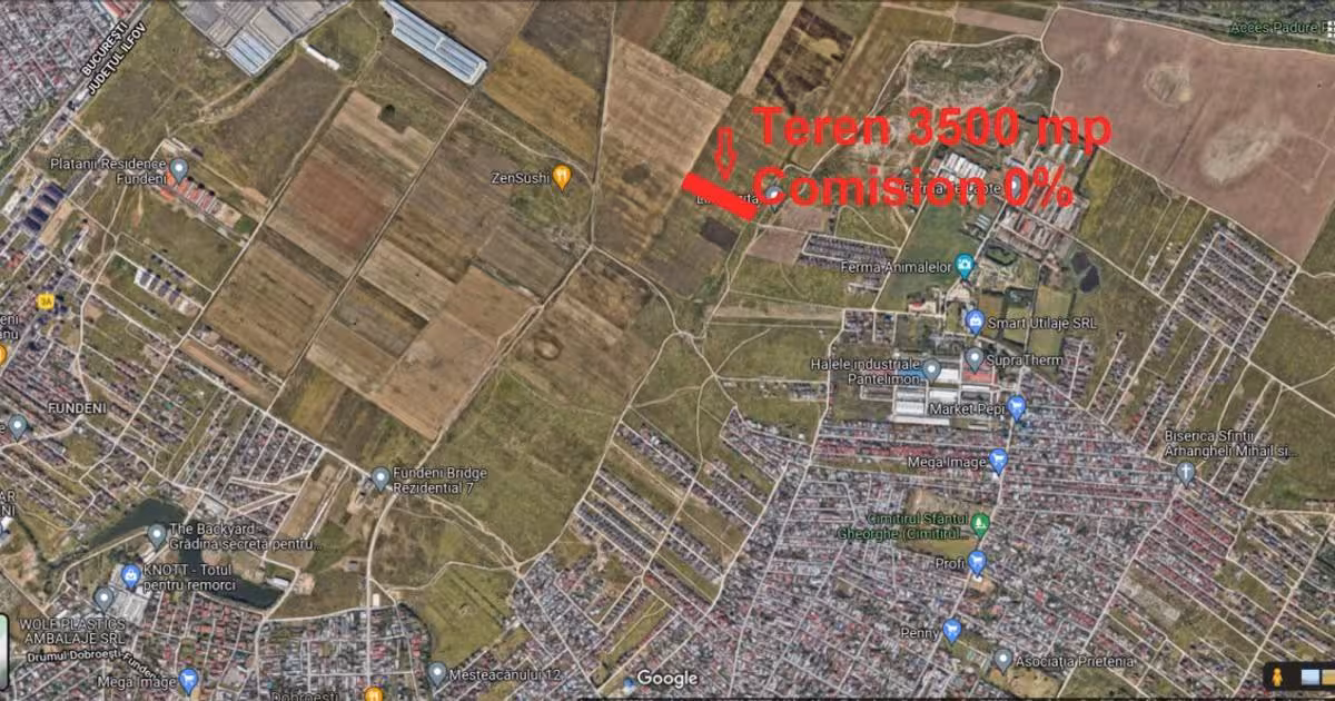 Teren Construcții intravilan de vânzare de 3500 mp, în Dobroești