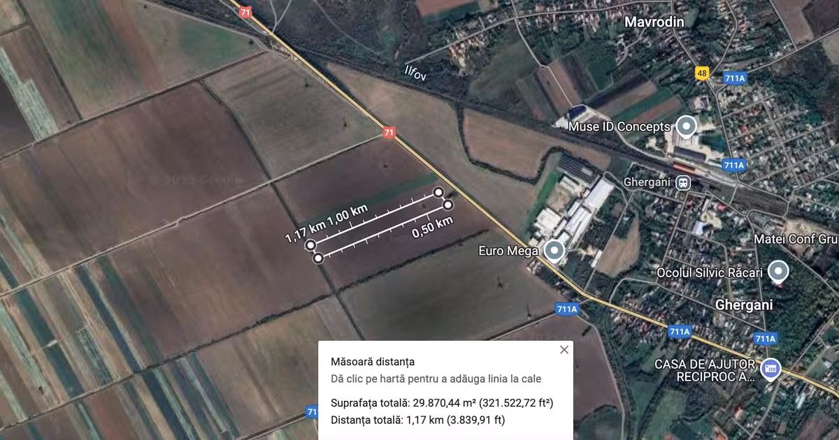 Teren Construcții intravilan de vânzare de 30000 mp, în Ghergani