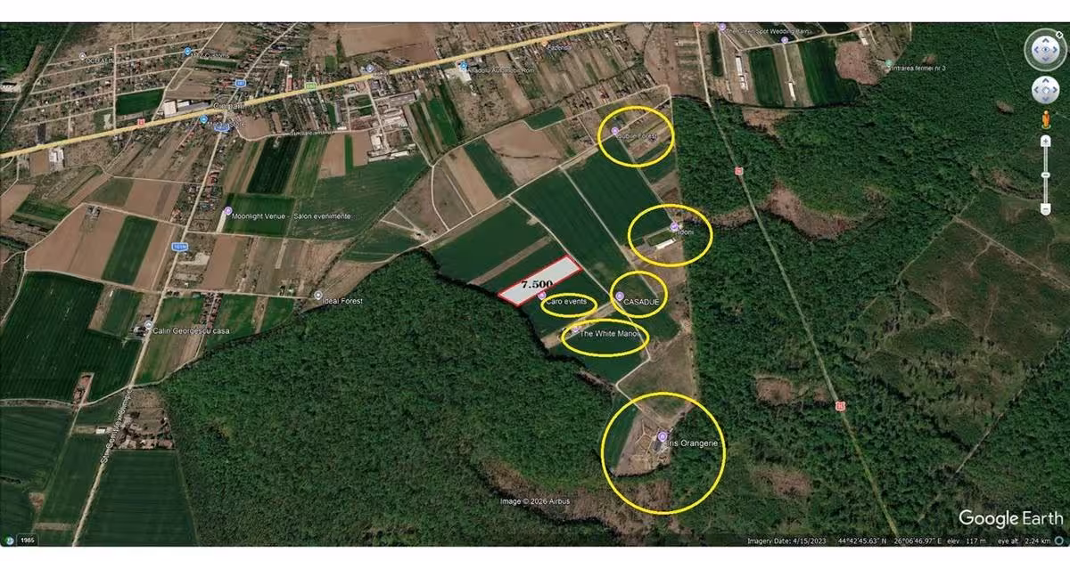 Teren Construcții intravilan de vânzare de 7486 mp, în Ciolpani