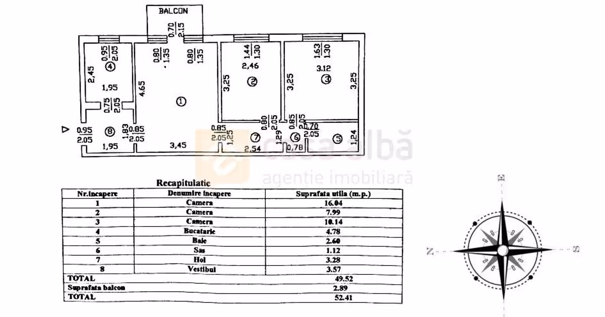 Apartament de vânzare cu 3 camere în zona Alexandru cel Bun, Iași