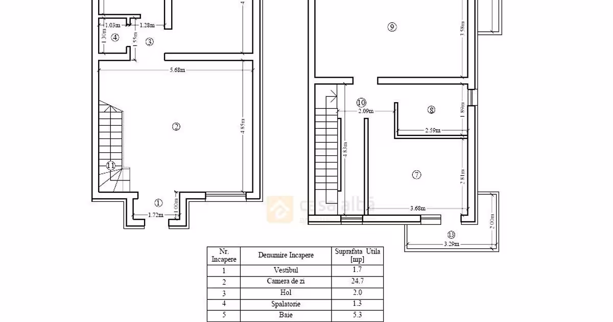 Duplex de vânzare cu 4 camere în zona Păcurari, Iași