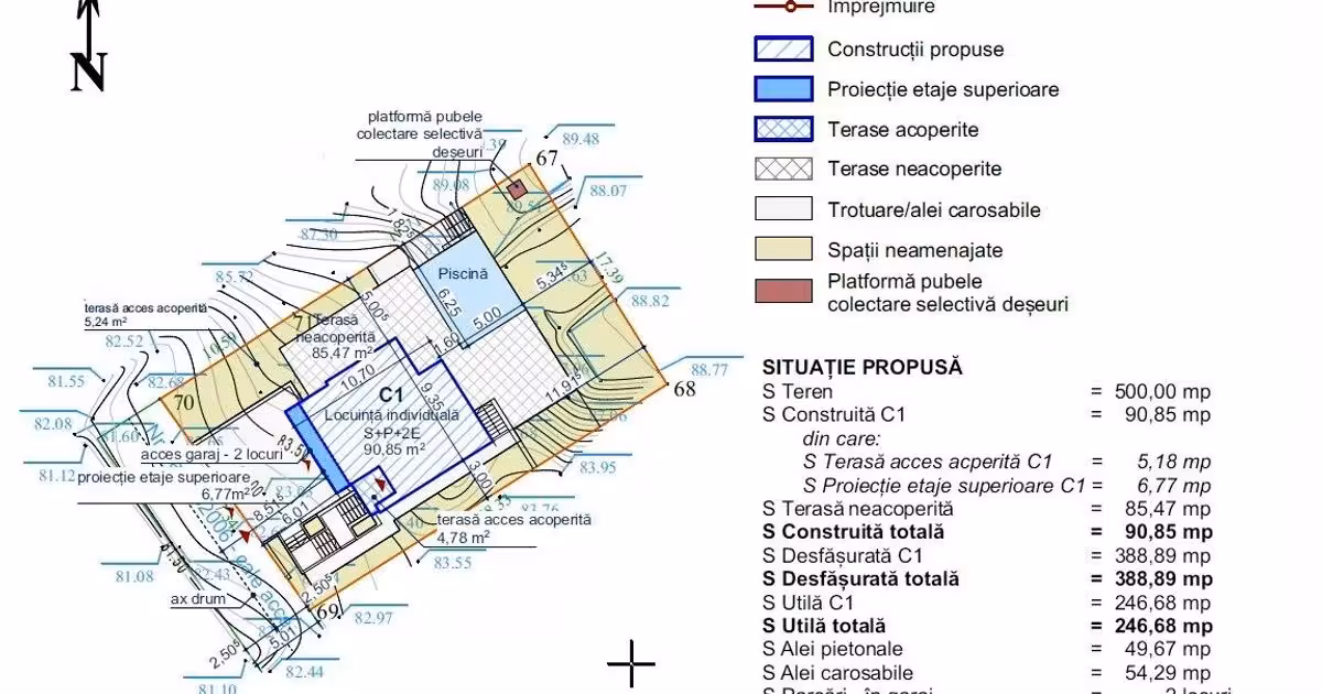 Teren Construcții intravilan de vânzare de 500 mp, în zona Bucium, Iași