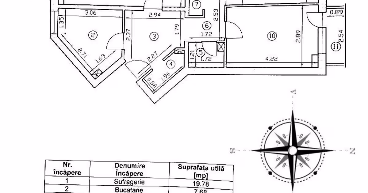 Apartament de vânzare cu 3 camere în zona Alexandru cel Bun, Iași