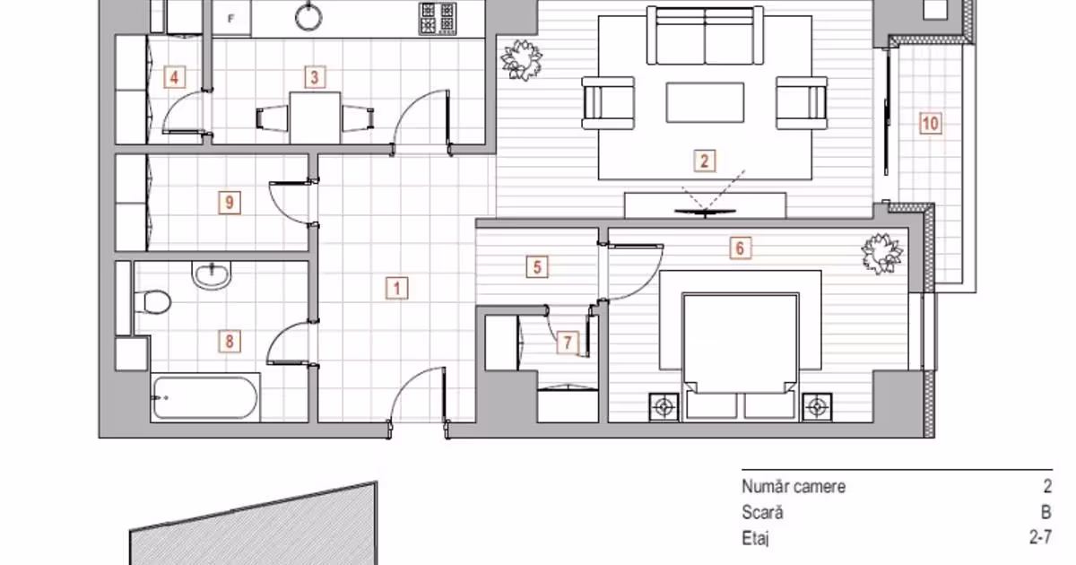 Apartament de vânzare cu 2 camere în zona Arcu, Iași