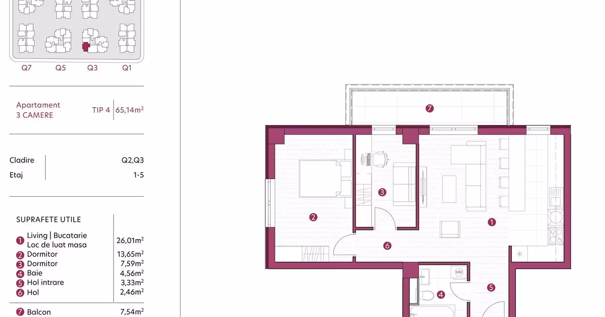 Apartament de vânzare cu 3 camere în zona Galata, Iași