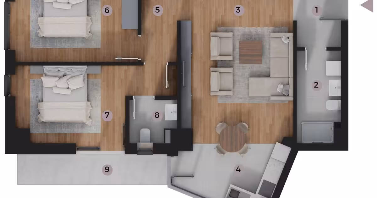 Apartament de vânzare cu 3 camere în zona Tătărași, Iași