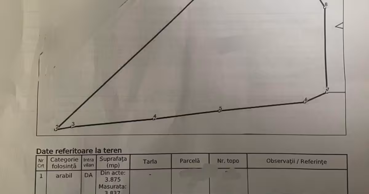 Teren Construcții intravilan de vânzare de 3875 mp, în Bragadiru