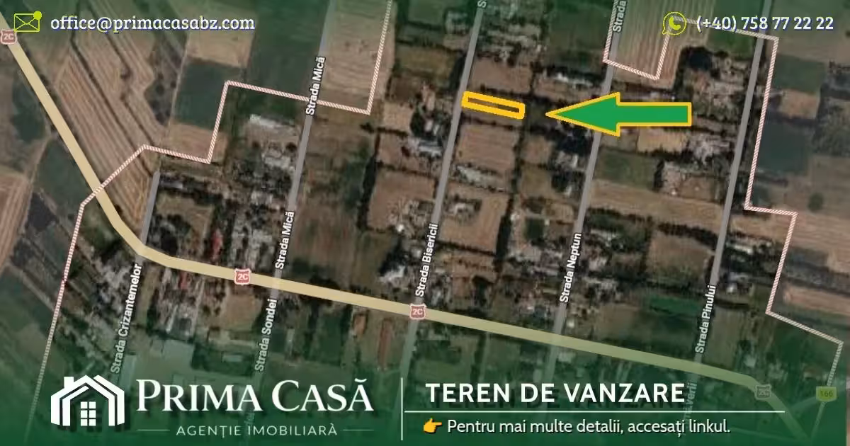 Teren Construcții intravilan de vânzare de 1300 mp, în Călțuna