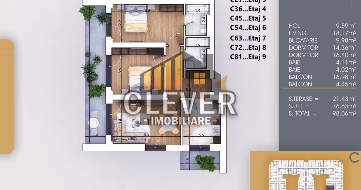 Apartament de vânzare cu 3 camere în zona Theodor Pallady, Sector 3