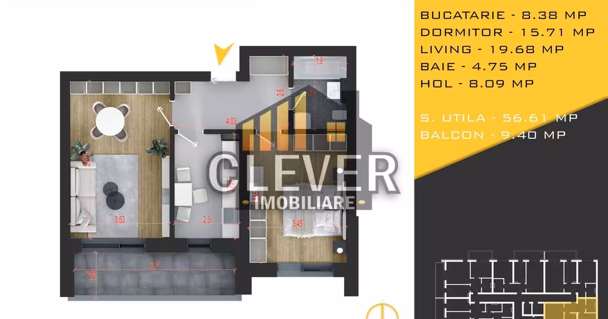 Apartament de vânzare cu 2 camere în zona Theodor Pallady, Sector 3