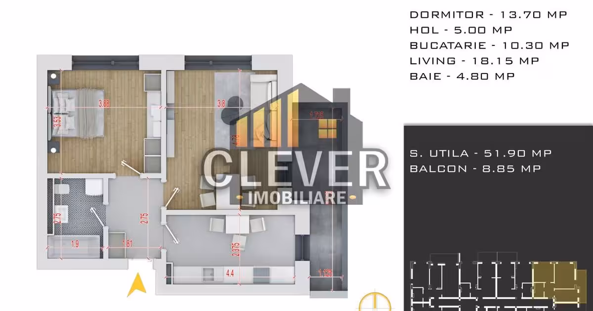 Apartament de vânzare cu 2 camere în zona Theodor Pallady, Sector 3
