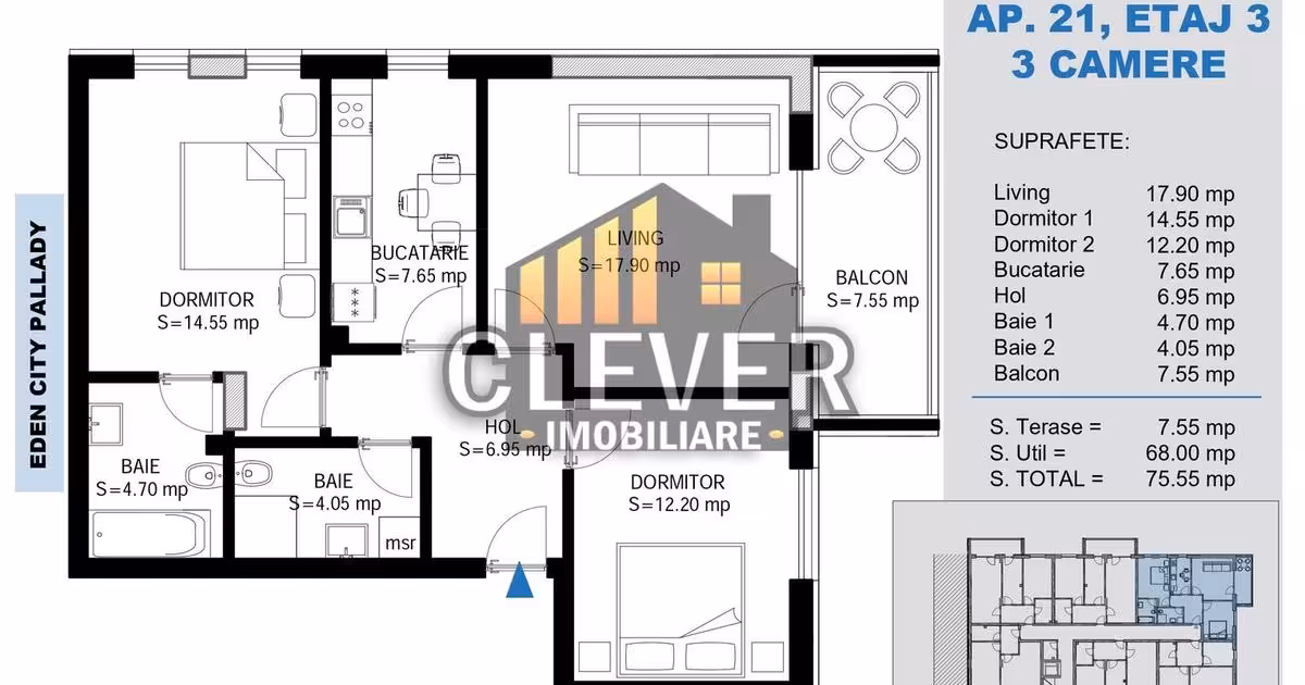 Apartament de vânzare cu 3 camere în zona Theodor Pallady, Sector 3