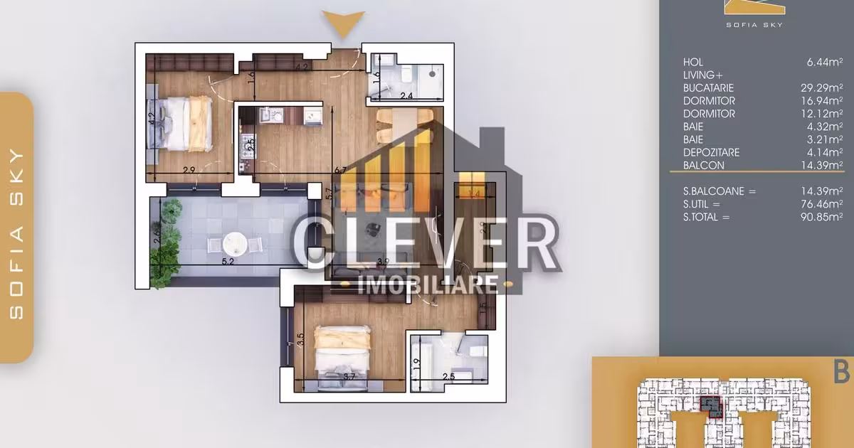 Apartament de vânzare cu 3 camere în zona Theodor Pallady, Sector 3