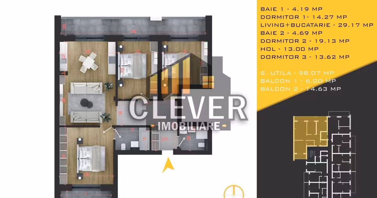 Apartament de vânzare cu 4 camere în zona Theodor Pallady, Sector 3