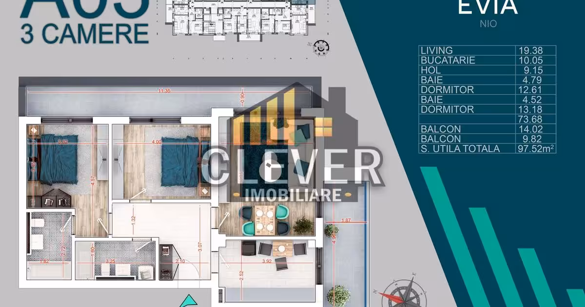 Apartament de vânzare cu 3 camere în zona Theodor Pallady, Sector 3
