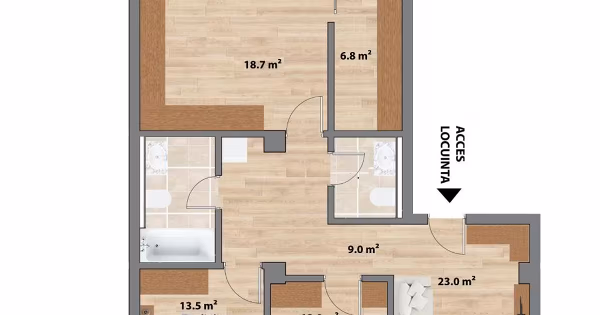Apartament de vânzare cu 4 camere în zona Valea Adâncă, Iași