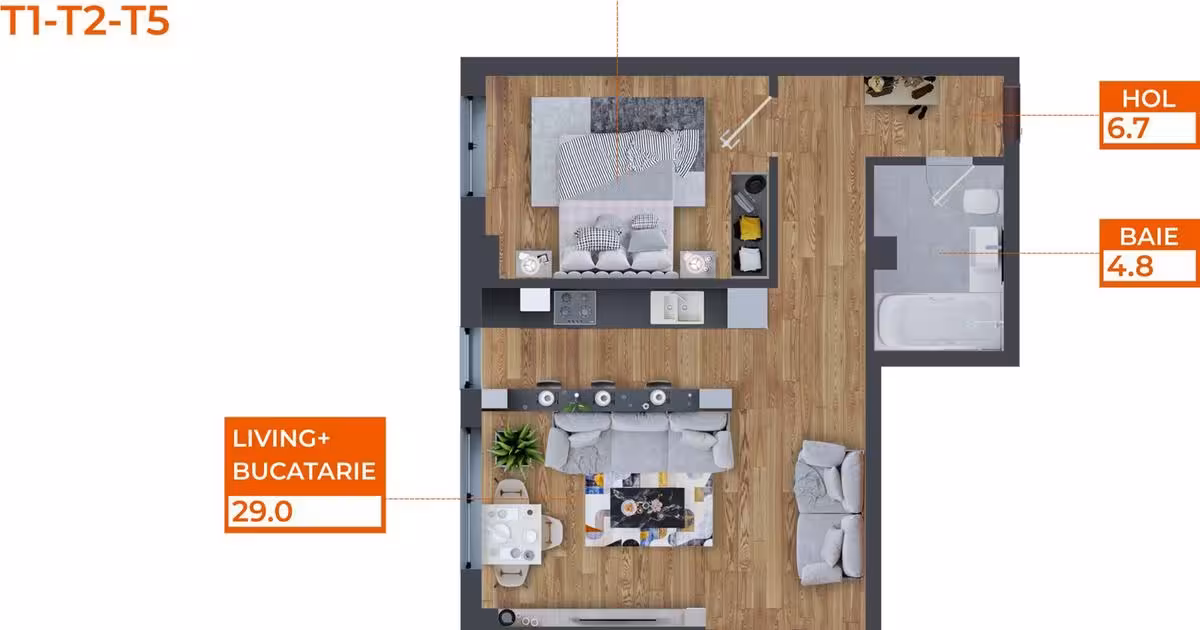 Apartament de vânzare cu 2 camere în zona Dacia, Iași